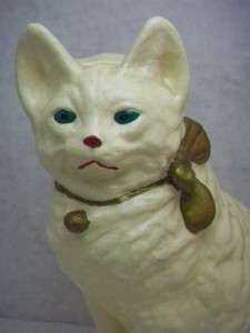 Large Old Vintage Pottery Cat Figurine Repainted  
