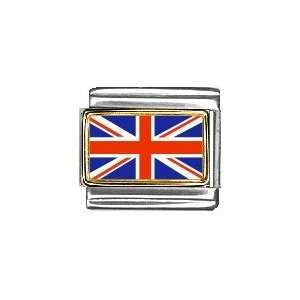  United Kingdom Flag Italian Charm Bracelet Link: Jewelry