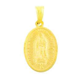 14k Yellow Gold Our Lady of Guadalupe Medal Pendant  