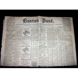 Boston Post Newspaper March 26, 1857 (Vintage Newspaper) The Boston 