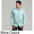 Natural Blue Mens Enzyme Wash Linen Shirt  