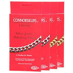 Connoisseurs Jewelry Cleaner Polishing Cloth Kit (Pack of 4 