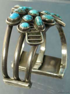   TRIBAL 925 STERLING SILVER SPIDER WEB TURQUOISE BRACELET x  