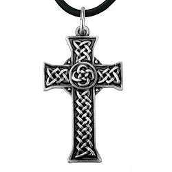 Pewter Celtic Cross Infinity Knot Necklace  