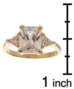 Icz Stonez Gold over Silver Emerald cut CZ Ring  Overstock