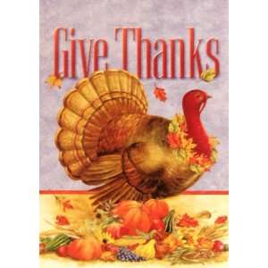 Give Thanks Large Thanksgiving Flag 28 X 40 for Fall Autumn Holiday 