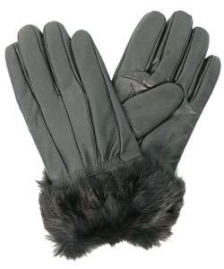 Adi Designs Womens Rabbit Fur Cuff Lambskin Gloves  Overstock