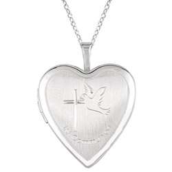 Sterling Silver Dove Heart Locket Necklace  Overstock
