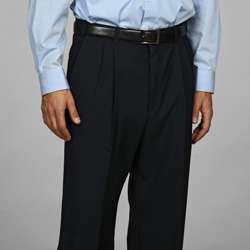 Austin Reed Mens Navy Pleated Dress Pants  Overstock