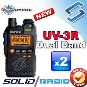 2x BaoFeng UV 3R 136 174/400 470​​Mhz dual band walkie  