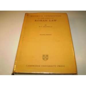   Introduction to the study of Roman law hf jolowicz  Books