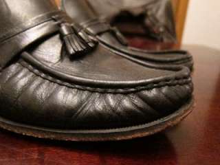 VTG Florsheim Imperial Mens Mod Hipster Black Tassel Loafer Leather 