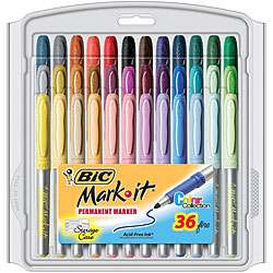 Bic Mark it Color Fine Point Permanent Markers (Package of 36 
