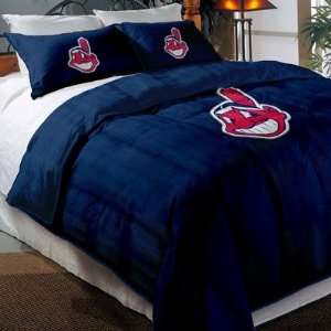  MLB Cleveland Indians Twin/Full Embroidered Comforter Set 