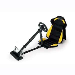   Racin Pro Seat & Steering Wheel   Yellow   Playstation 3 Video Games