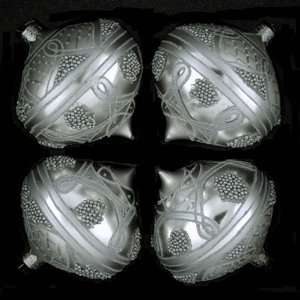  Boxed Christmas Ornaments silver swirl, set of 4