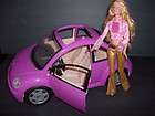 Barbie Volkswagon Hot Pink Car with Barbie Doll (Lot of 2 Items)