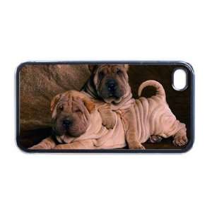  Shar pei puppies Apple RUBBER iPhone 4 or 4s Case / Cover 