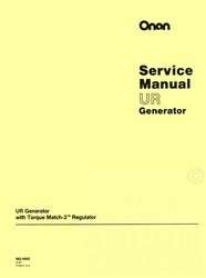ONAN UR Generator Torq Match 2 Regulator Service Manual  