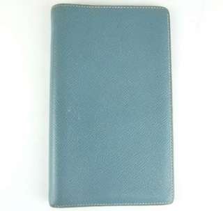 AUTHENTIC HERMES BLUE JEAN LEATHER AGENDA COVER NOTEBOOK DAY PLANNER 