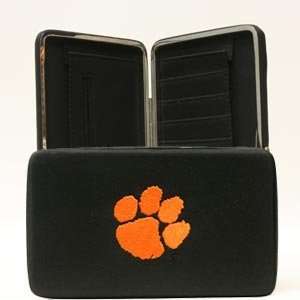  Clemson Tigers Embroidered Flat Hinged Hinge Clutch Opera 