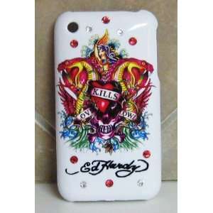 ED HARDY IPHONE CASE Swarovski Crystal Iphone 3g 3gs Case with Tattoo 