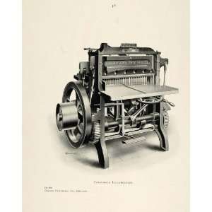 1901 Print Antique Sheridan Printing Press Machine   Original Halftone 