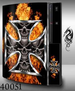 PS3 (Classic) Armored Skin  40051 Skull Iron Cross Fire  