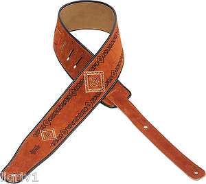 Levys MSS3EP 003 Suede Leather Printed/Embroidered Guitar Strap 