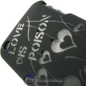  Engraved Rubberized Cover for Apple iPhone 3G AT&T Black Poison 