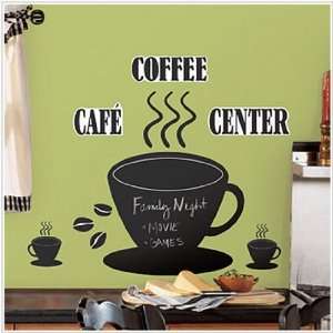  Coffee Cup Chalkboard Peel & Stick Wall Stickers: Home 