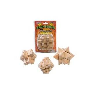  Brain Benders 3D Puzzles Solid Wood 3 Different Cardinal 