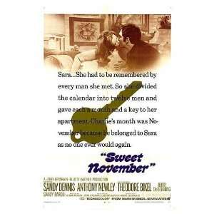  Sweet November Original Movie Poster, 27 x 41 (1968 