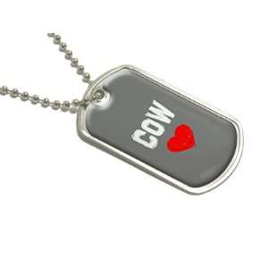  Cow Love   Military Dog Tag Luggage Keychain: Automotive
