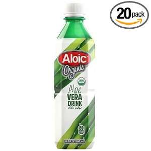 ALOIC Organic Aloe Vera Drink, 16.9 Ounce Bottles (Pack of 20)
