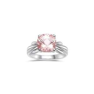  1.62 Cts Morganite Solitaire Ring in 14K White Gold 3.5 