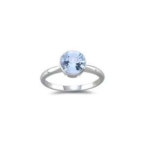  1.40 Cts Aquamarine Solitaire Ring in 14K White Gold 5.5 