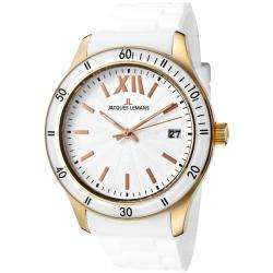 Jacques Lemans Unisex Rome White Silicon Watch  Overstock