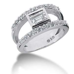  1.05 Ct Diamond Diamond Ring Engagement Emerald cut 14k 