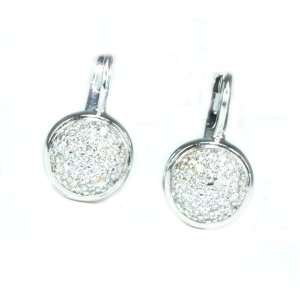  1.02 ct. Round Diamond Studded Button Huggies Earrings 14K 