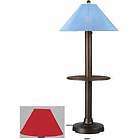   Floor Lamp With Attached Tray Table And Jockey Red Shade 33697 New