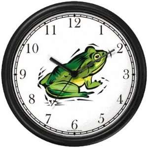 : Green Frog Animal Wall Clock by WatchBuddy Timepieces (Hunter Green 