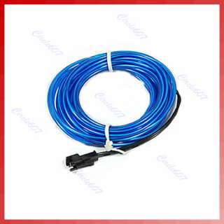 5m Neon Blue Flash Glow Light EL Wire Rope 110 220V AC  