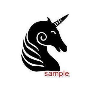  DRAGON AND MYTHICAL UNICORN 04 12 WHITE VINYL DECAL 
