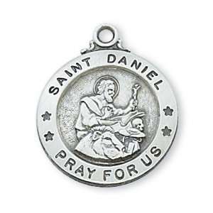 Solid .925 Sterling Silver St. Daniel Comes With 20 Chain In Gift Box 
