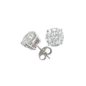  0.60 Ct Round GIA Certified Diamond Stud Earrings in 14k 