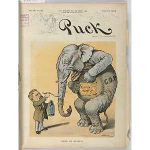  Taking his medicine,T Roosevelt,Republican Party,elephant 