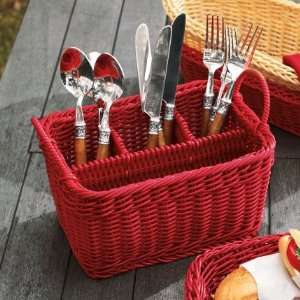  Red Woven Flatware Caddy: Kitchen & Dining