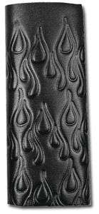 Hair Glove 4 Embossed Flames Leather Ponytail Holder  