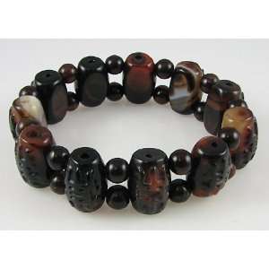  Natural tibet beads stretch bracelet 7.5S3
